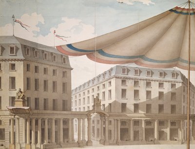 تصميم لتزيين Place de l&39;Odeon من أجل احتفال ثوري ، 1790 (قلم وحبر ومرحاض على ورق) بواسطة تشارلز دي وايلي